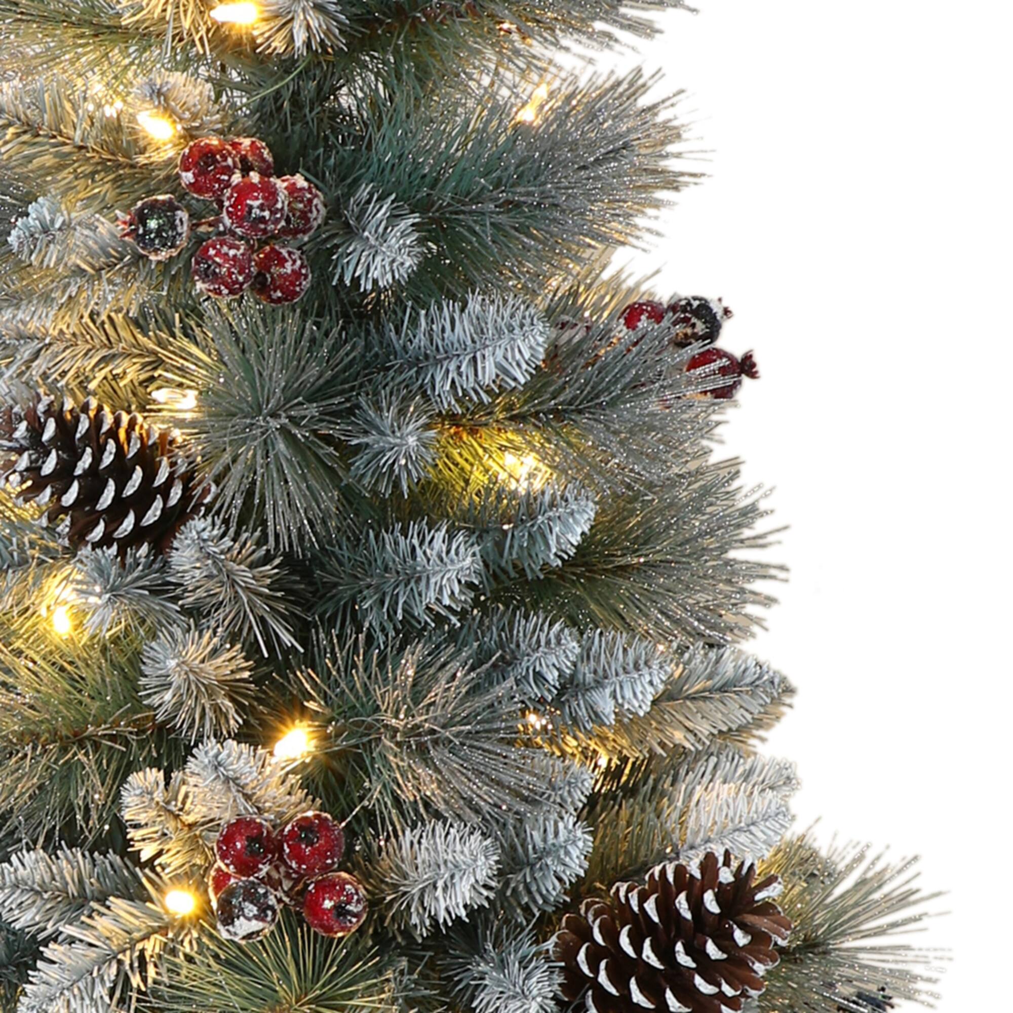 6 Pack: 4.5ft. Pre-Lit Sterling Pine Artificial Christmas Tree in Decorative Pot, Clear Lights